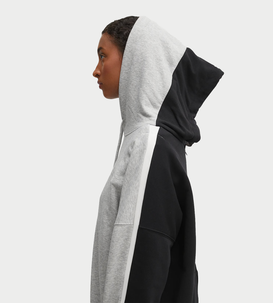 MM6 MAISON MARGIELA - Two Tone Zipped Hoodie Lt Grey