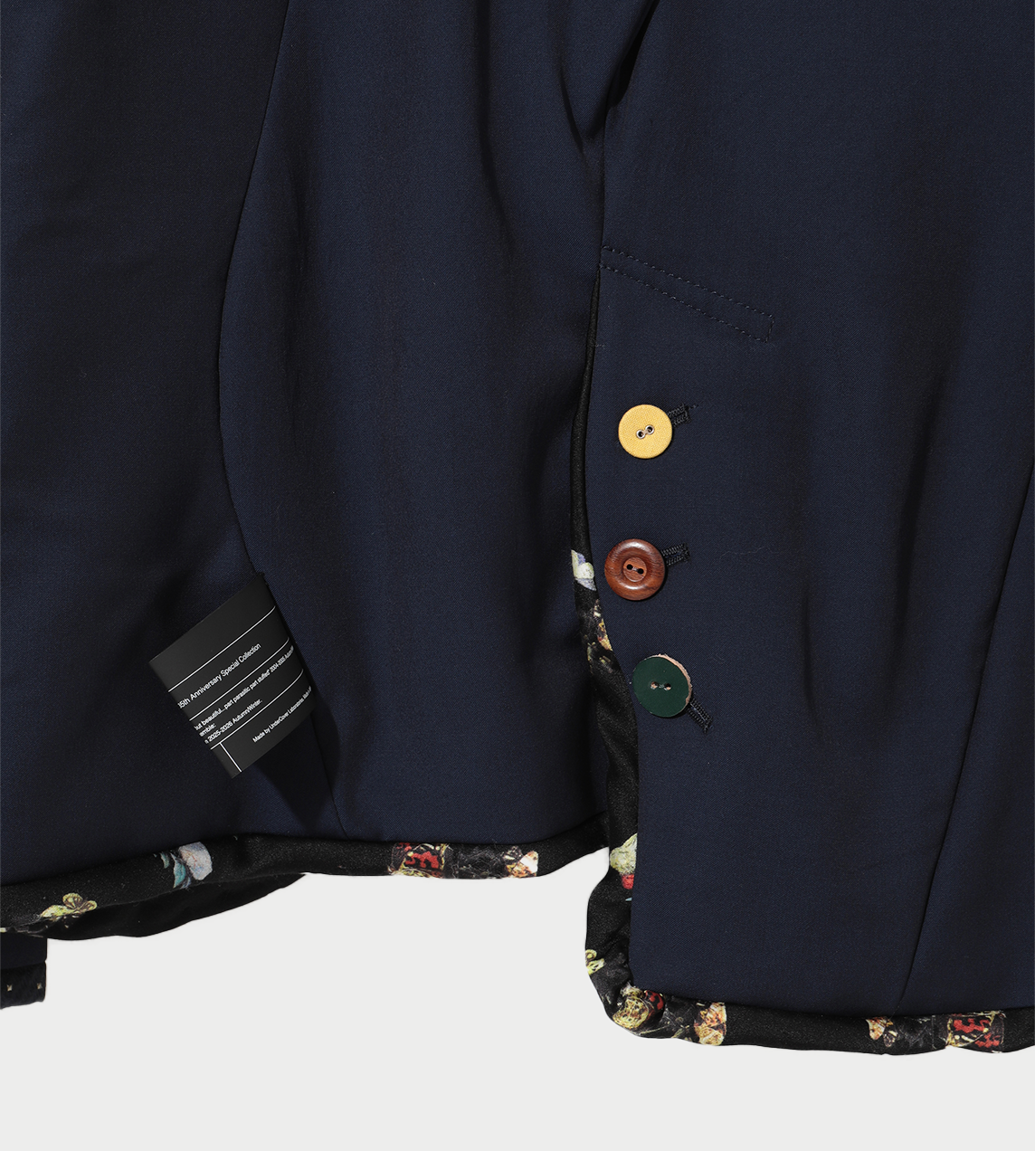 Asymmetric Wool Jacket Navy