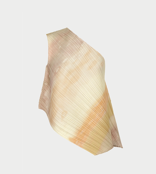 PLEATS PLEASE ISSEY MIYAKE - Sea Bubble Asymmetrical Top Greige