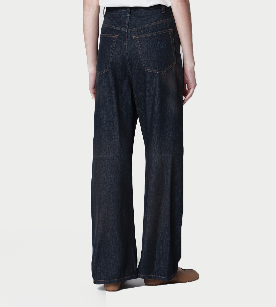 Washed Denim Wide-leg Jeans