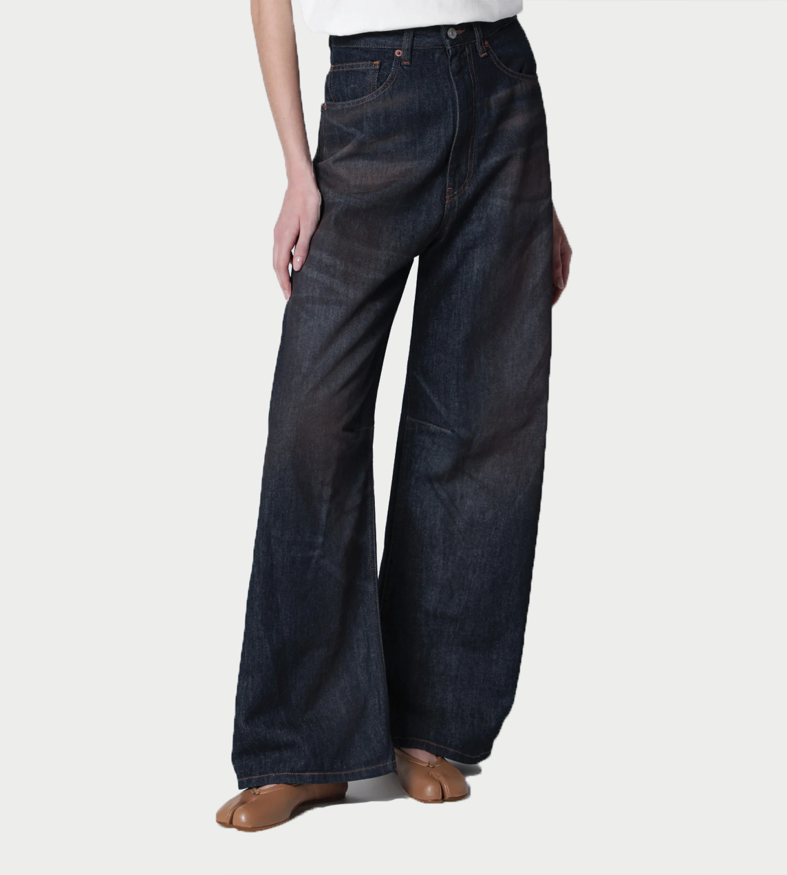 MM6 MAISON MARGIELA - Washed Denim Wide-leg Jeans