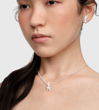 YVMIN - Woven Mini Rabbit Pearl Necklace Silver