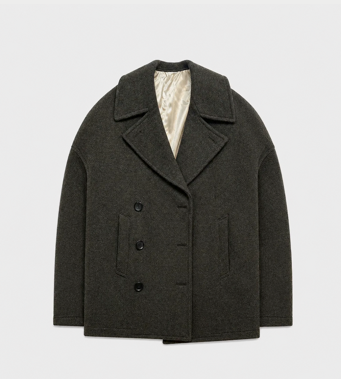 SULVAM - Over Classic Pea Coat Khaki