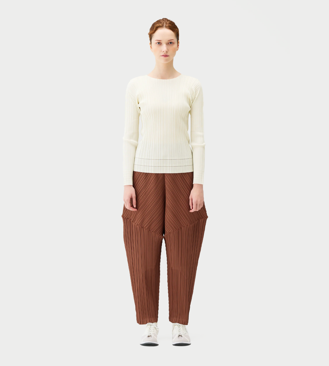 PLEATS PLEASE ISSEY MIYAKE -  A-POC Long-Sleeved Top Off White