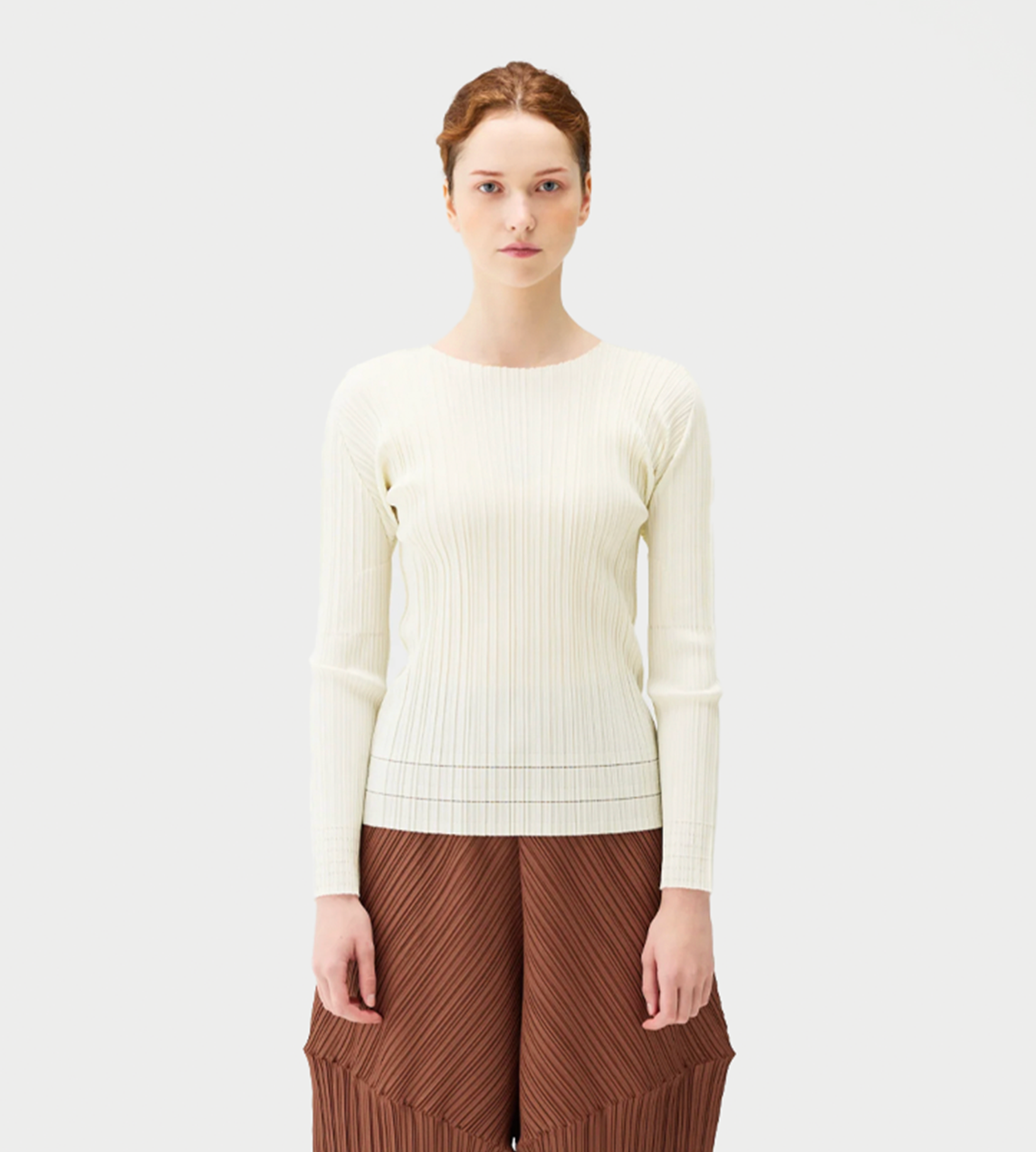 PLEATS PLEASE ISSEY MIYAKE -  A-POC Long-Sleeved Top Off White