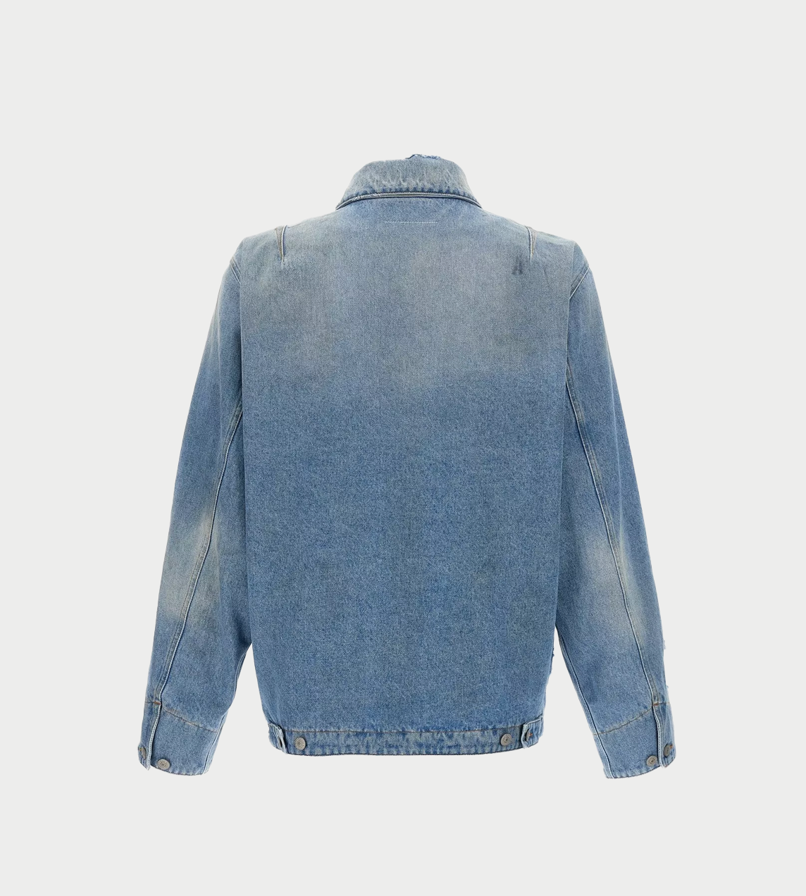  MM6 Maison Margiela - Distressed Zip-Up Denim Jacket