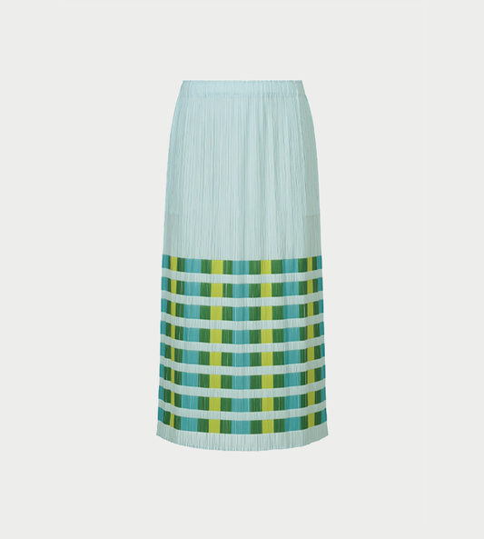 PLEATS PLEASE ISSEY MIYAKE - Gingham-print Skirt Green