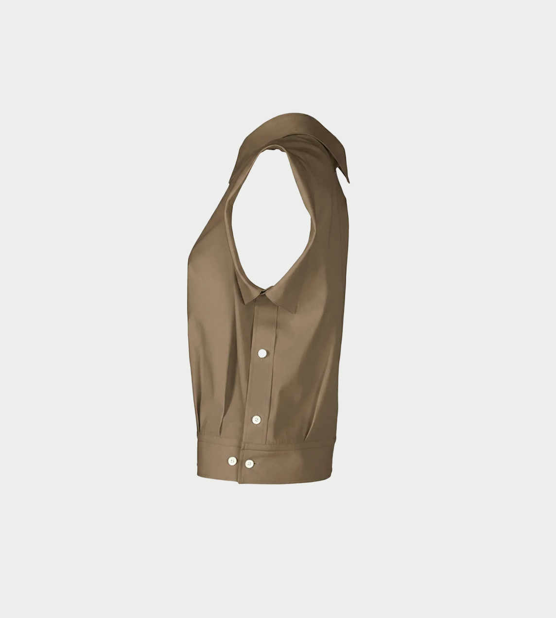 ISSEY MIYAKE - Odd Cap Sleeveless Shirt Dk Brown