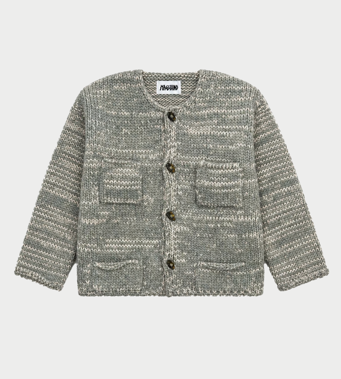 MAGLIANO - Freaky Knitted Round-neck Cardigan Salvia Mix