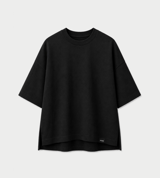 UJOH - Cropped Box Tee Blk