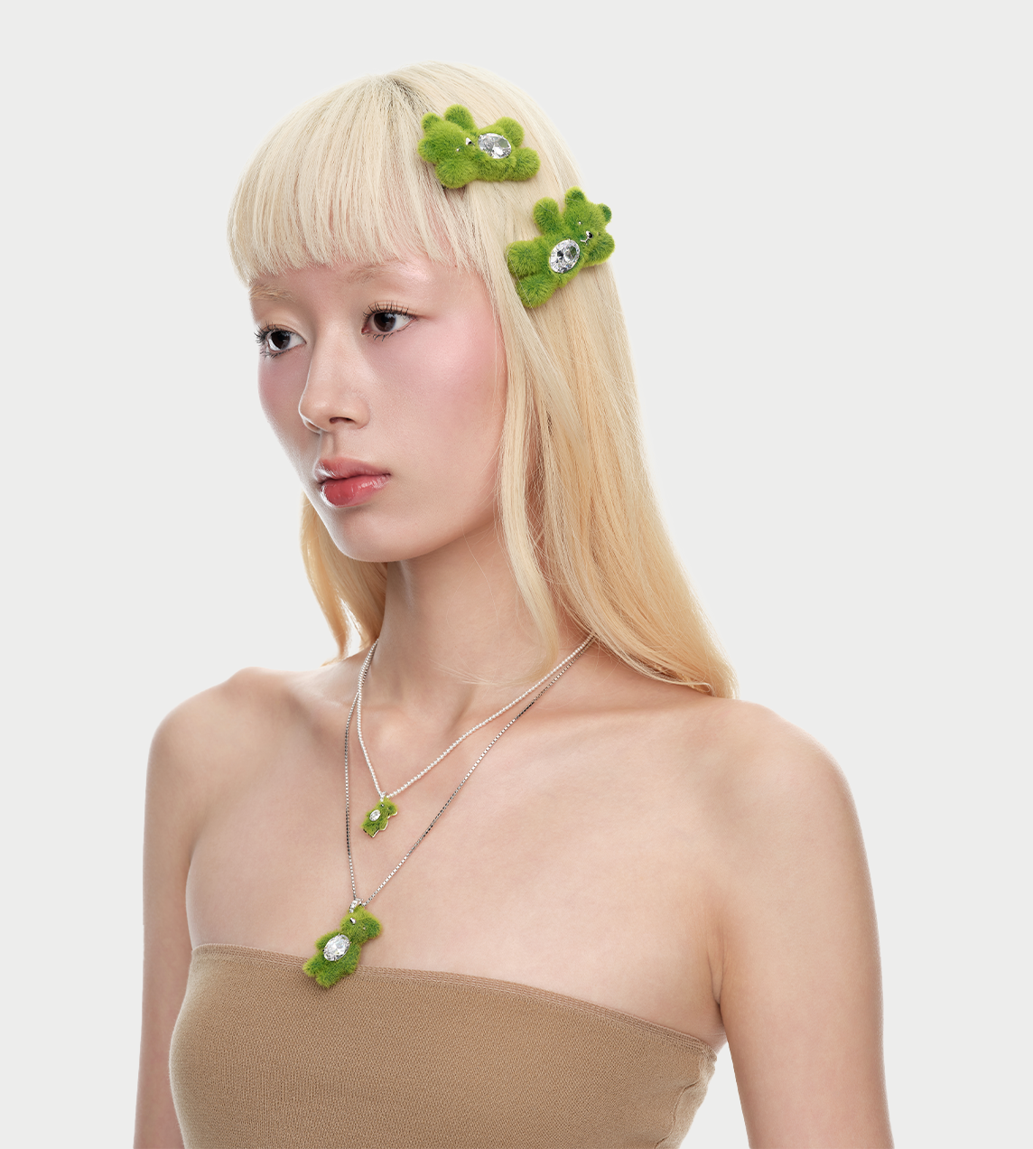 Grass Bear Hair Clip Green