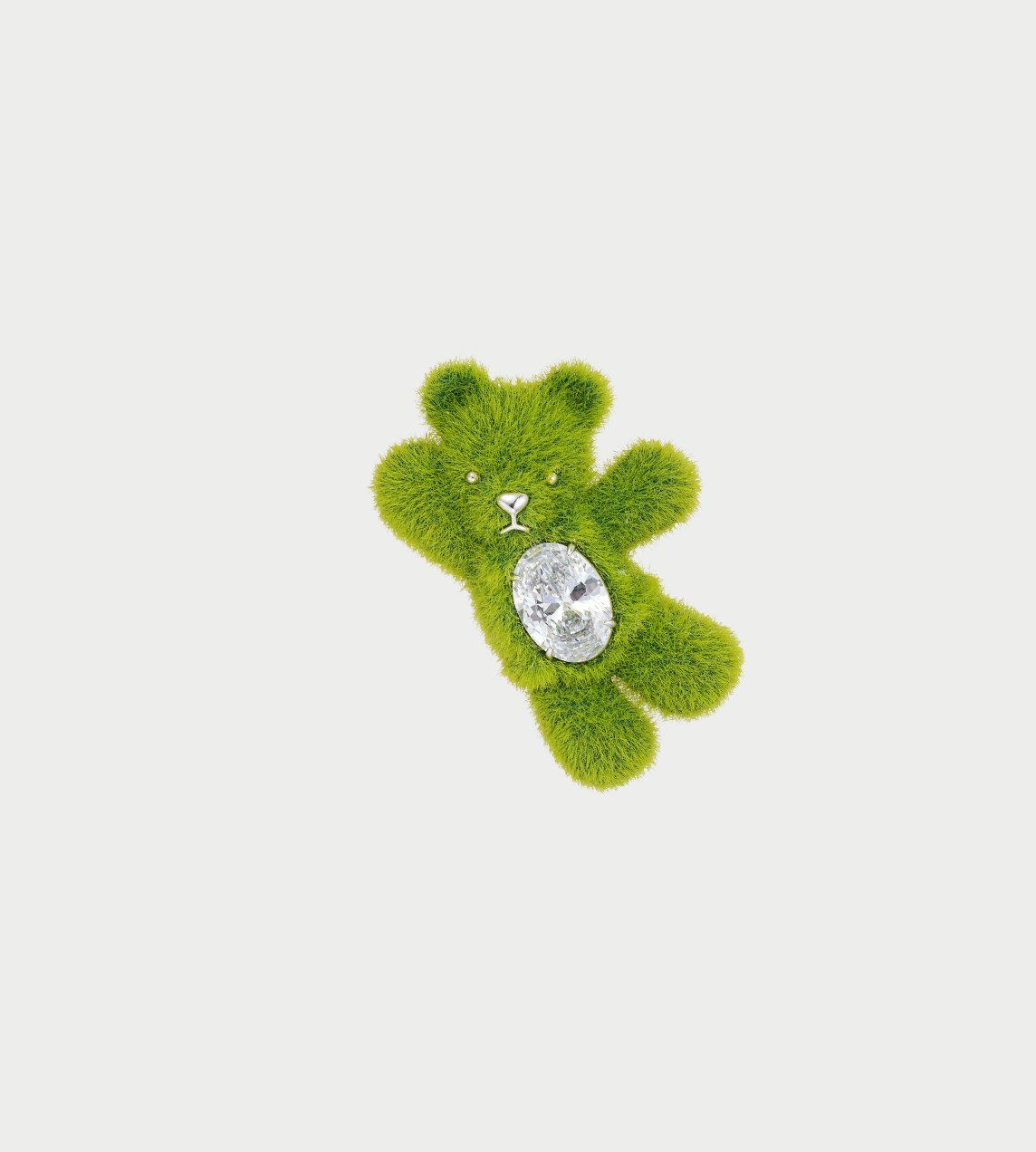 Grass Bear Hair Clip Green