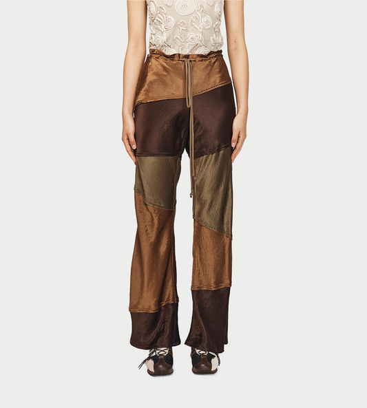 SONG FOR THE MUTE - Bias Flared Pants Rust