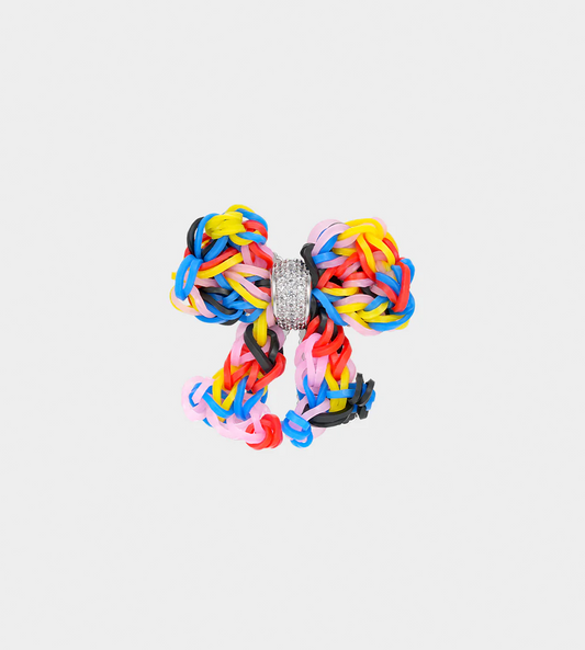 YVMIN - Rubber Band Bow Hair Clip Silver