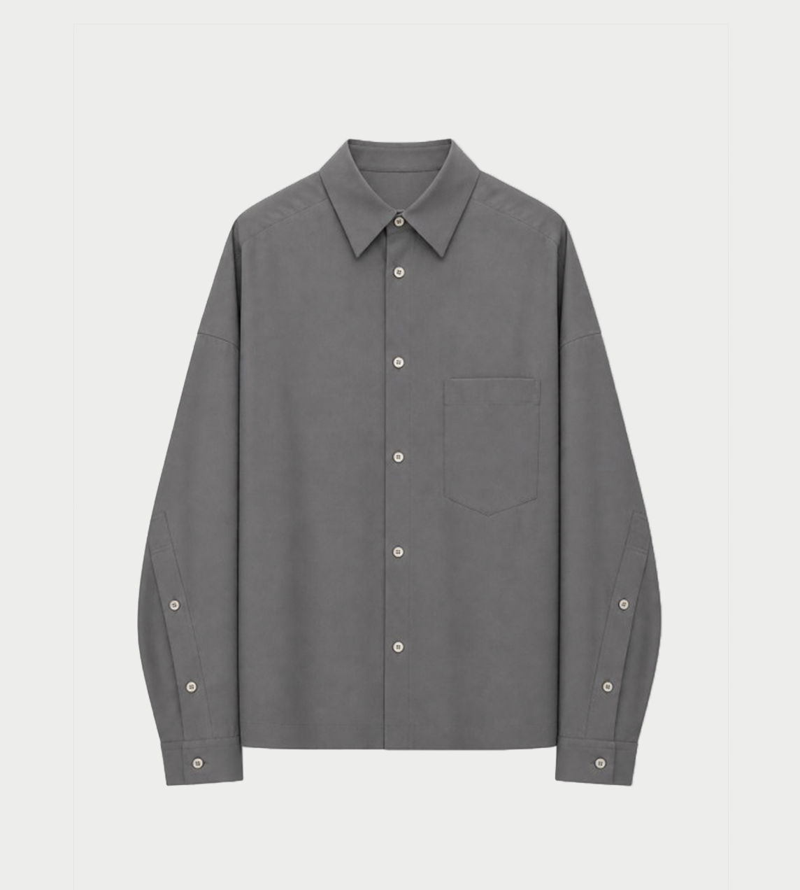 UJOH - Box Cropped Shirt Blue Grey