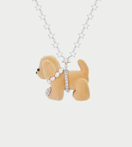 Puppy Necklace Lt Brown