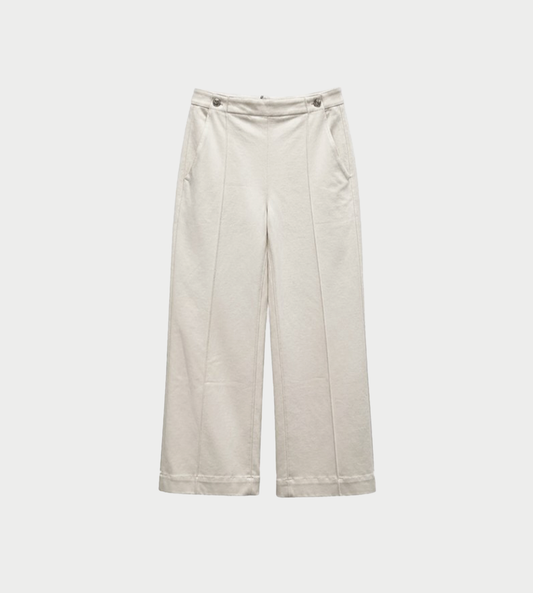 Rosetta Getty - Pintuck Front Cropped Wide Jeans