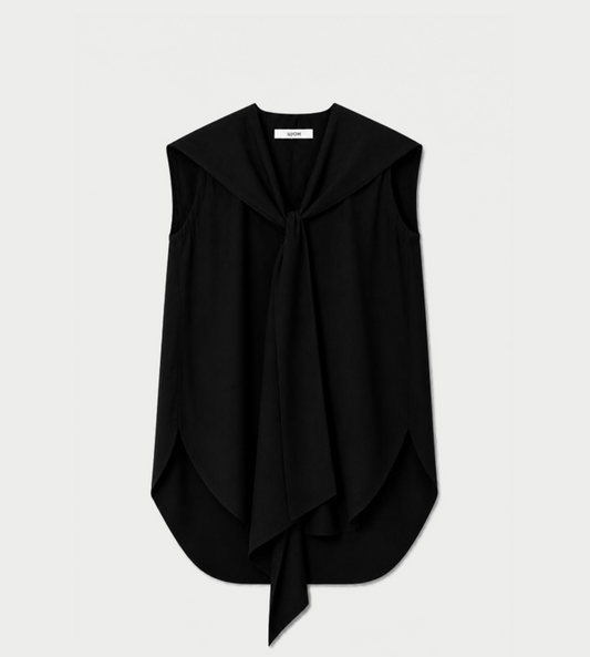 UJOH - Sailor Collar Ribbon Shirt Blk