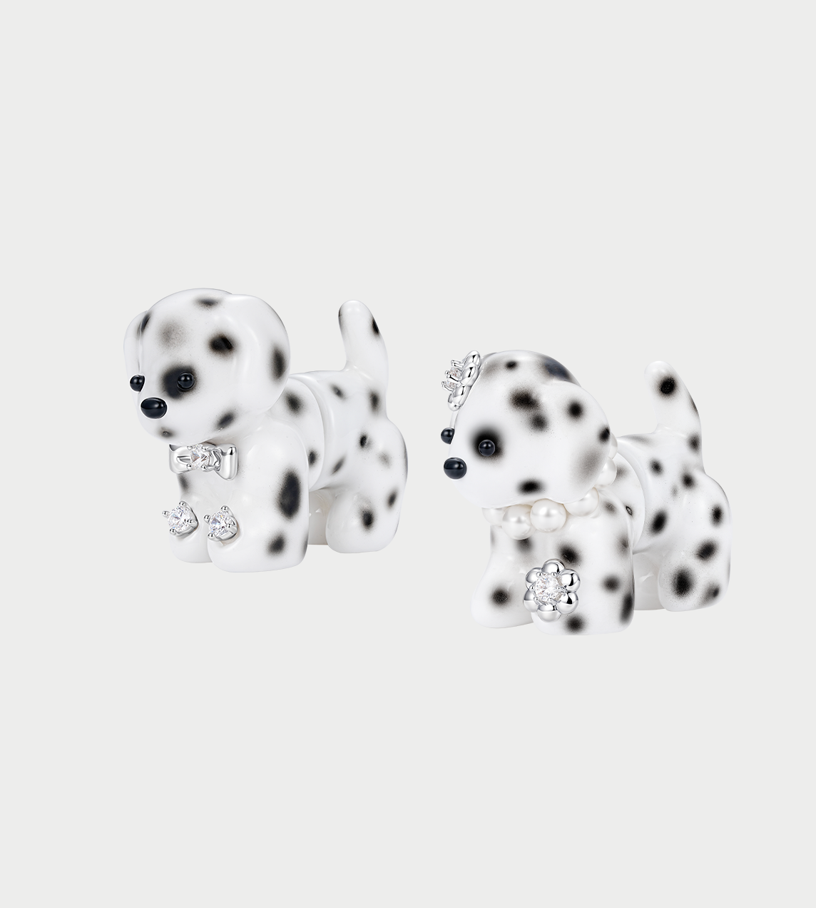 Split Puppy Earring White (Pair)