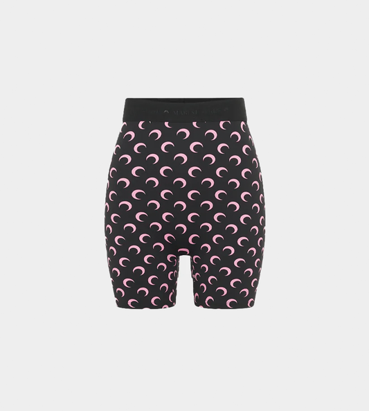 MARINE SERRE - Moon Printed Biker Shorts Blk/Pink