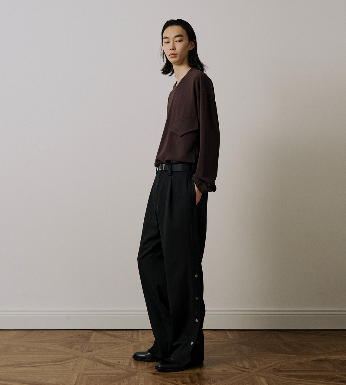 UJOH - Button Slit Pants Navy