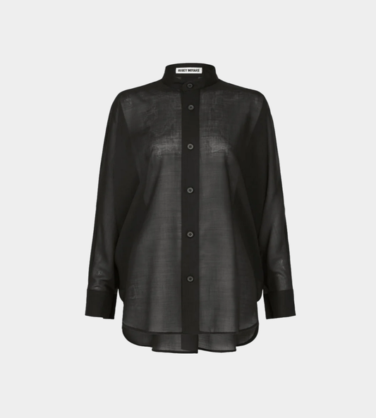 ISSEY MIYAKE - Sheer Wool Shirt Blk