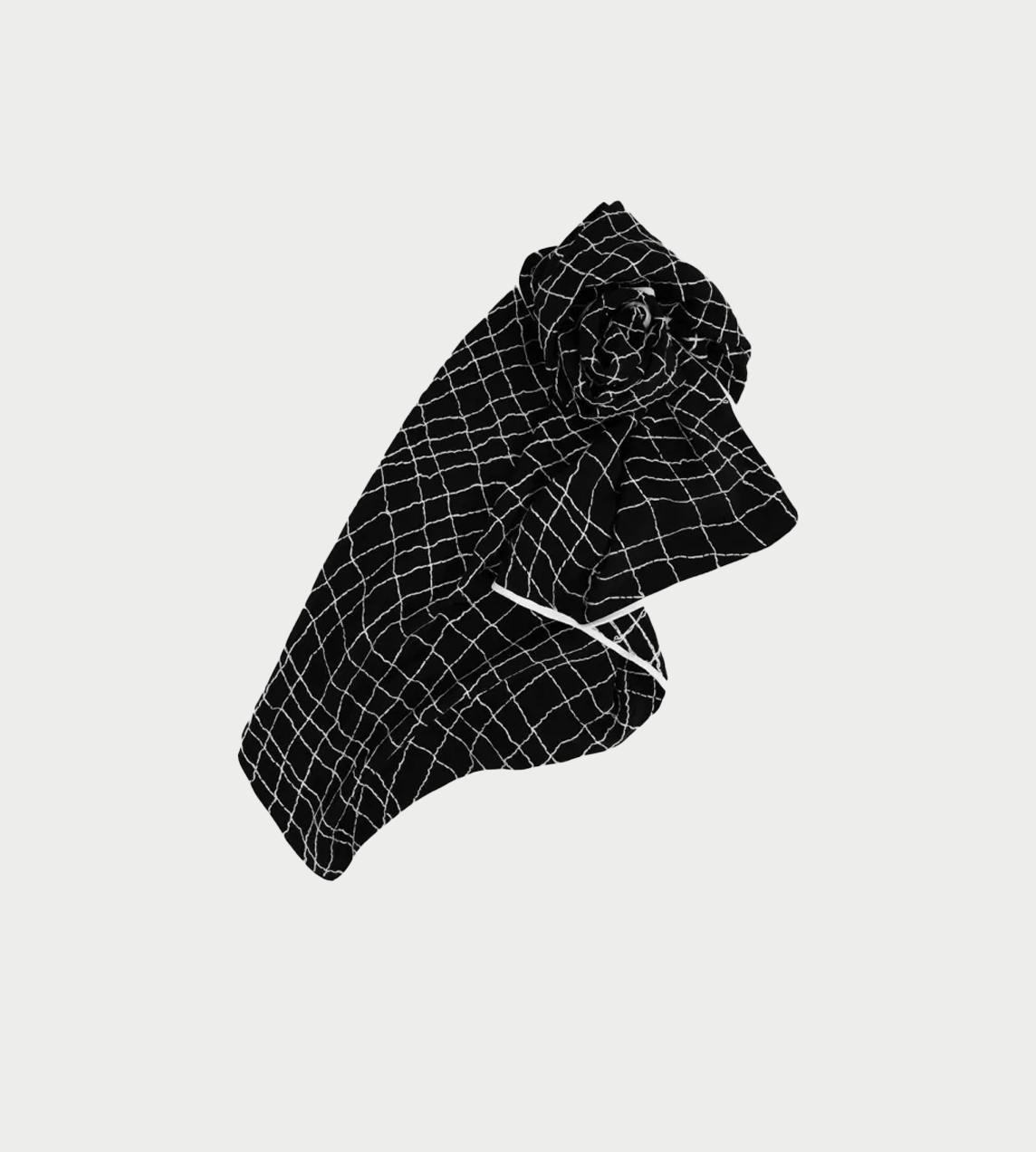 GLASS CYPRESS - Extra Large Warp Silk Scarf Blk