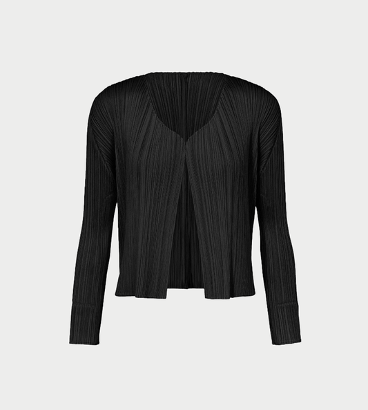 PLEATS PLEASE ISSEY MIYAKE - Basic Pleated Cardigan Black