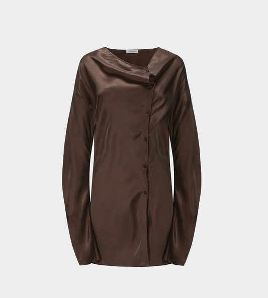 RUOHAN - Cognac Amir Button-Up Blouse Brown