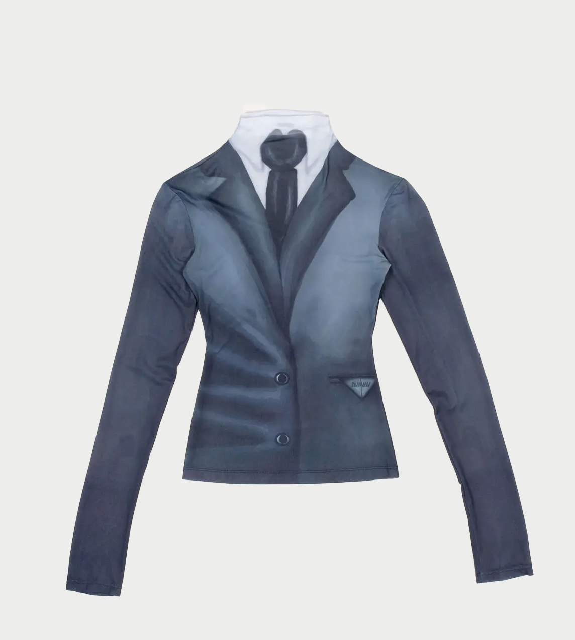 AVAVAV - Suit-printed Turtleneck Top Blk