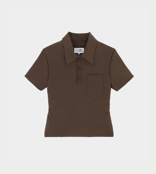 MM6 MAISON MARGIELA - Padded polo top Brown