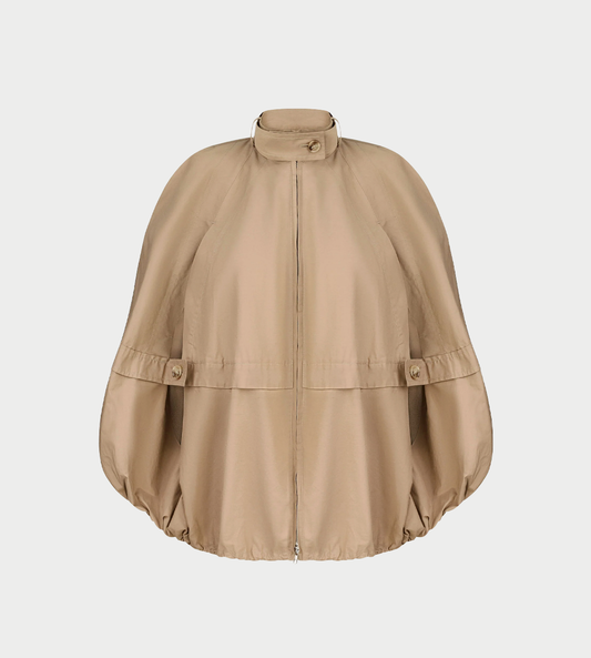 LITKOVSKA - Deconstructed Bomber-Style Cape Beige