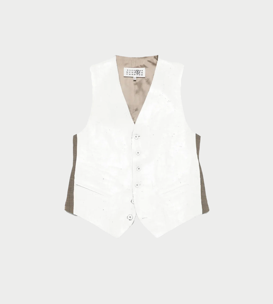 MM6 Maison Margiela - Painted Paneled Vest Wht./Beige