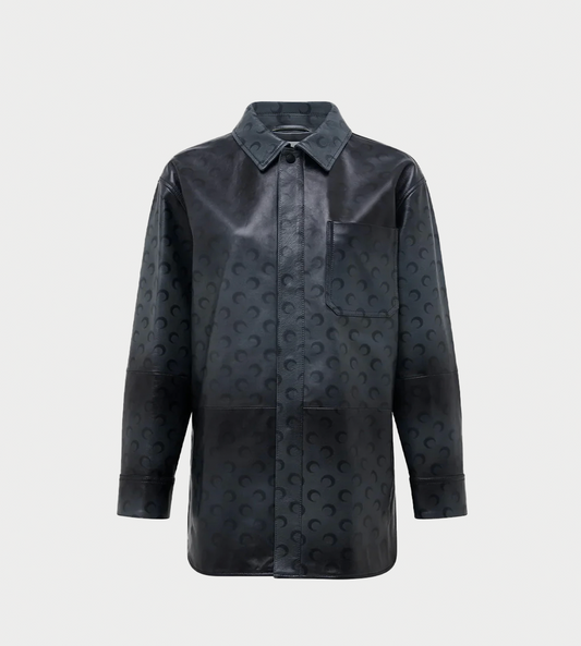 Marine Serre - Moon Airbrushed Leather Overshirt