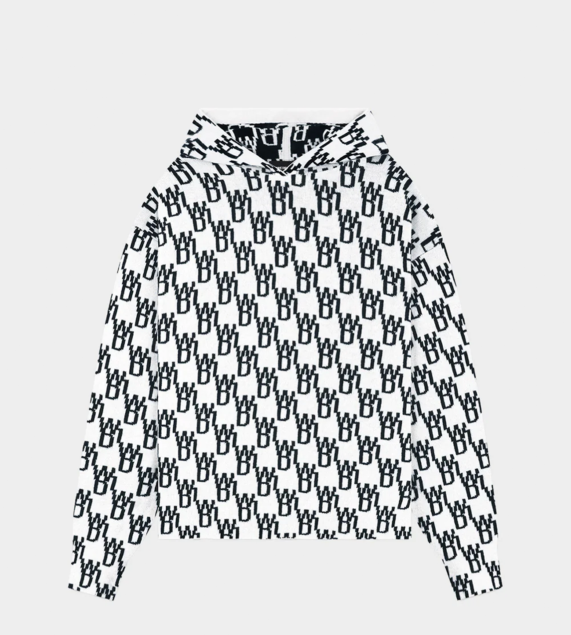WE11DONE - WD1 Graphic Knit Hoodie Ivory