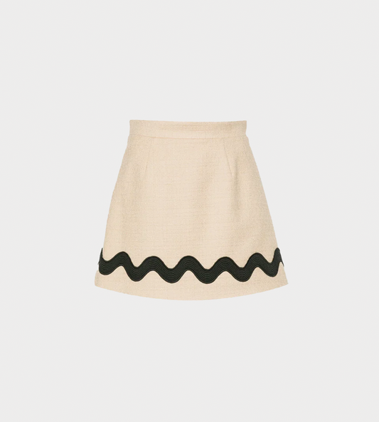 Patou - Contrast Braid Mini Skirt Beige