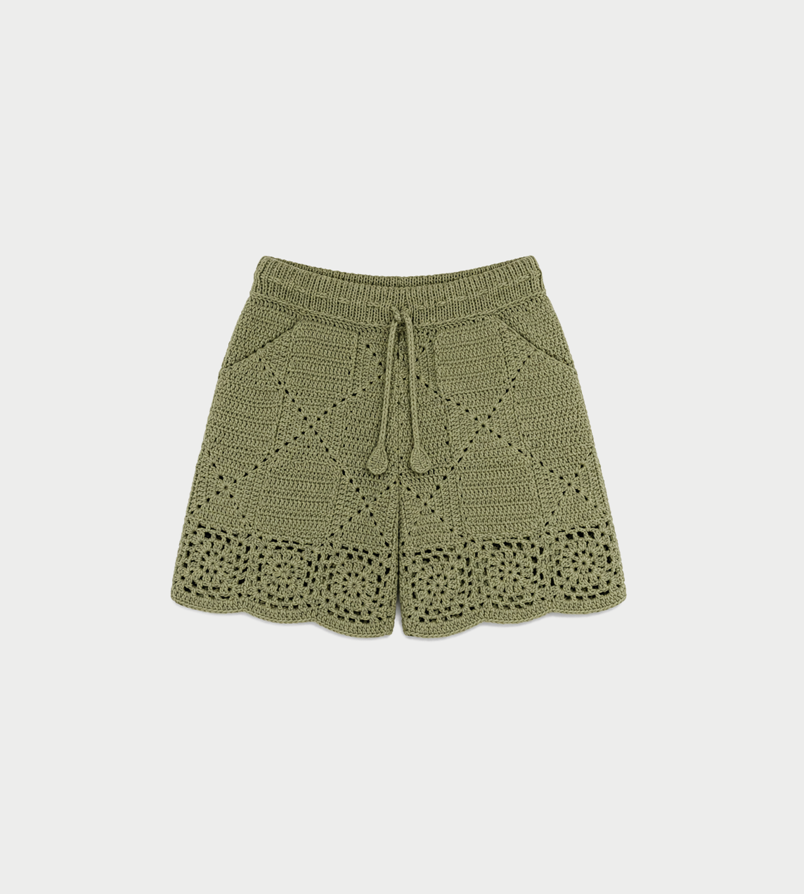 Carbone - Solid Crochet Short Green