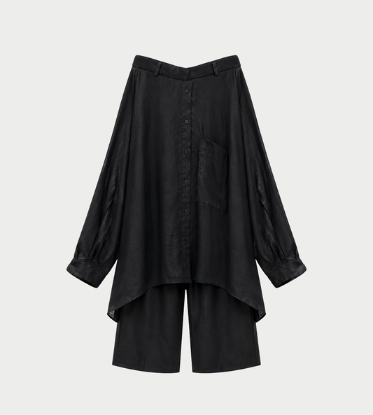 GIOVANNI CAVAGNA - Shirt-detailed Pants Black