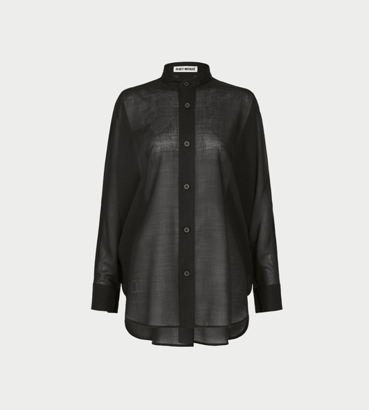 ISSEY MIYAKE - Sheer Wool Shirt Blk