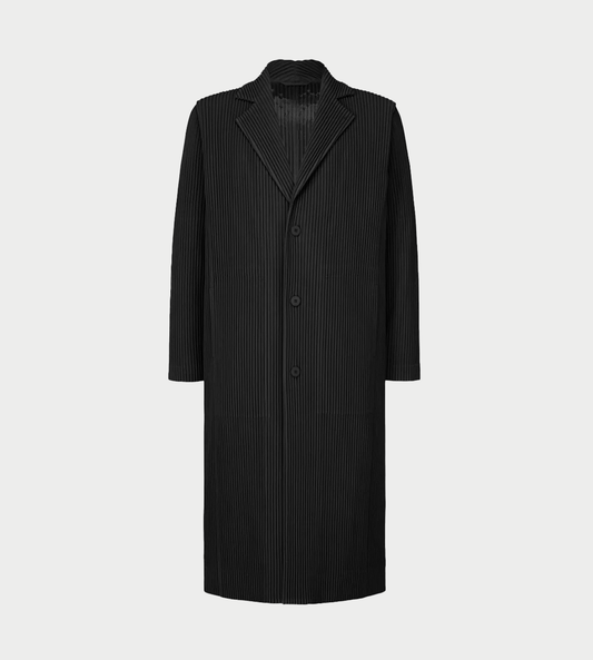HOMME PLISSE ISSEY MIYAKE - Tailored Pleats Long Jacket Blk