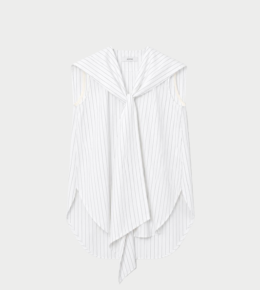 UJOH - Sailor Collar Ribbon Shirt White
