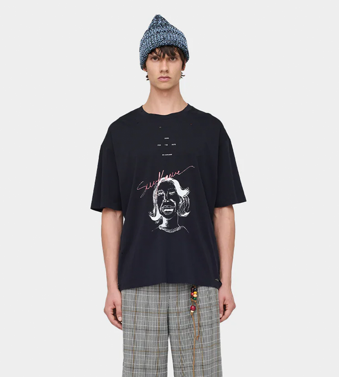 SONG FOR THE MUTE - Sunflower Oversized Tee Navy