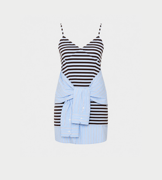CHARLES JEFFERY LOVERBOY - Merge Hug Dress in Blue Stripe