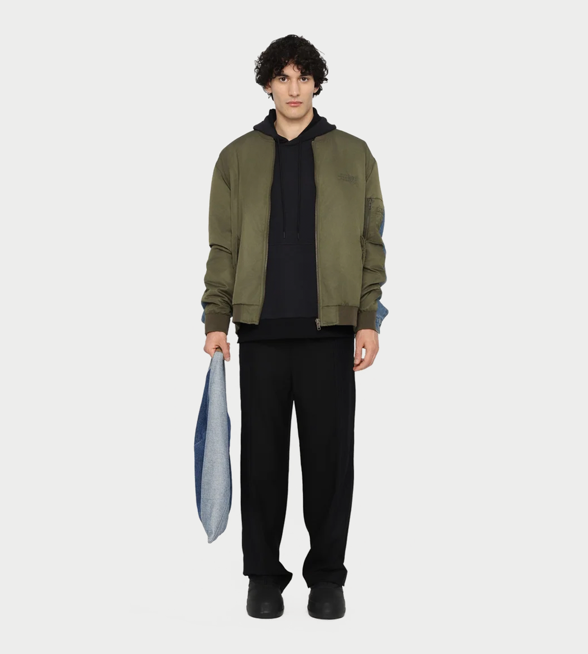 Split Light-padded Bomber Jacket