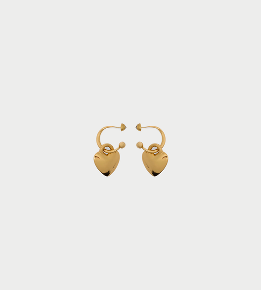 PATOU - XS Heart Hoop Earrings Gold