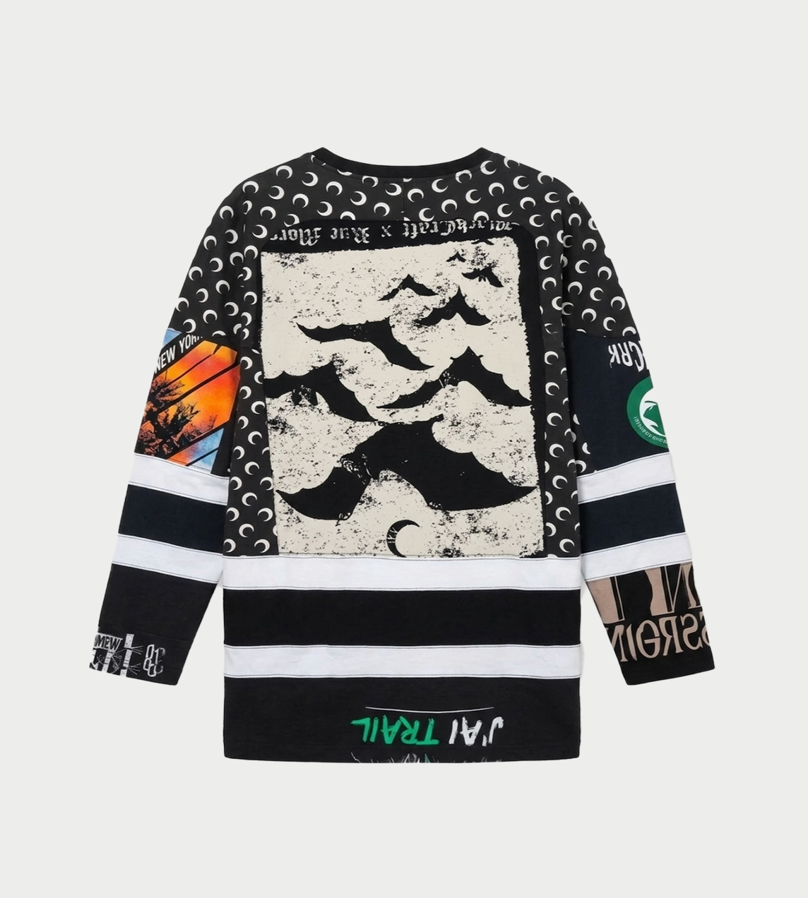 MARINE SERRE - Regenerated Graphic LS Hockey Top Multi.Blk