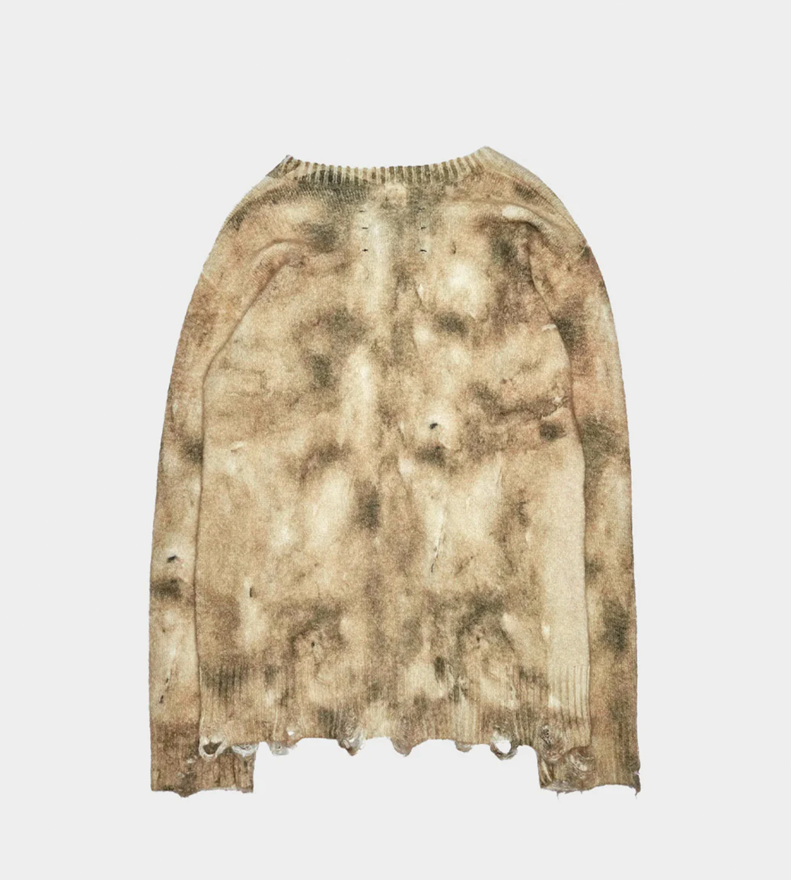 Song For The Mute - Digital Print Oversized Sweater Beige