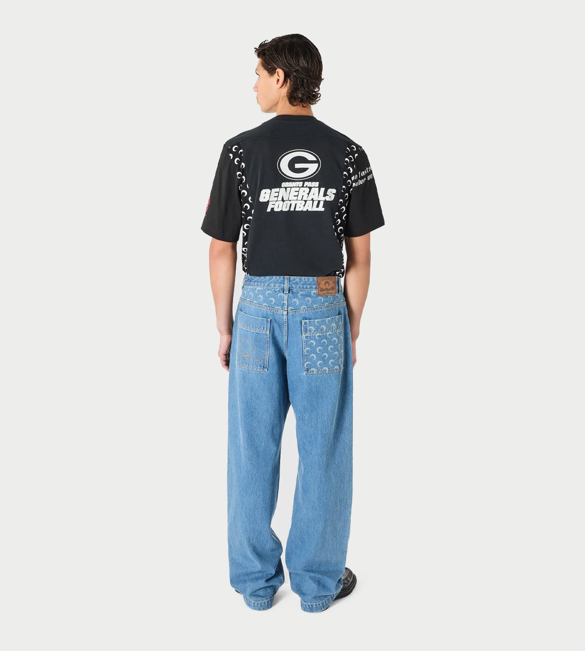 MARINE SERRE - Denim Loose Jeans With Pleats L.Blue