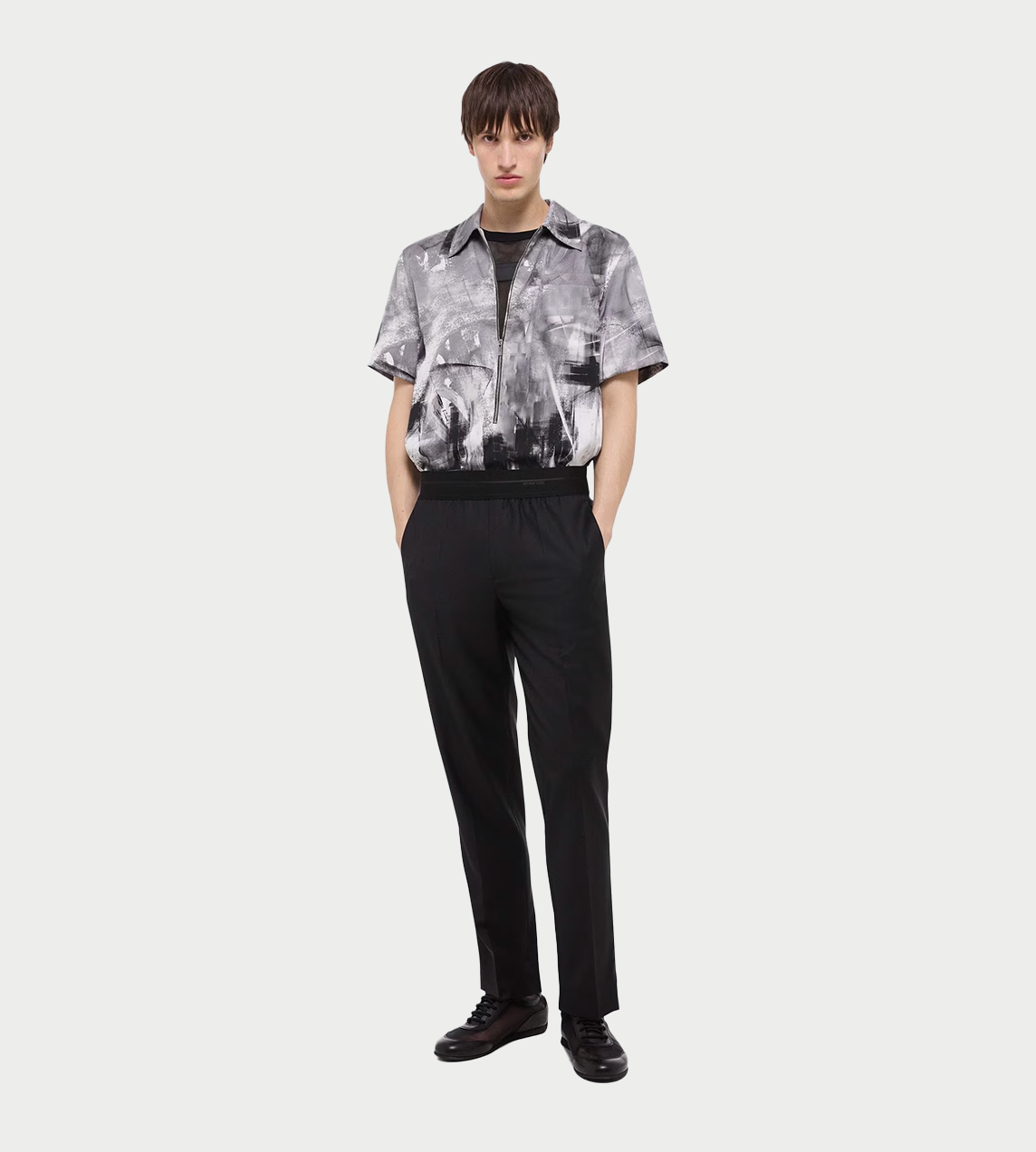 HELMUT LANG - Taper Wool Trousers Blk