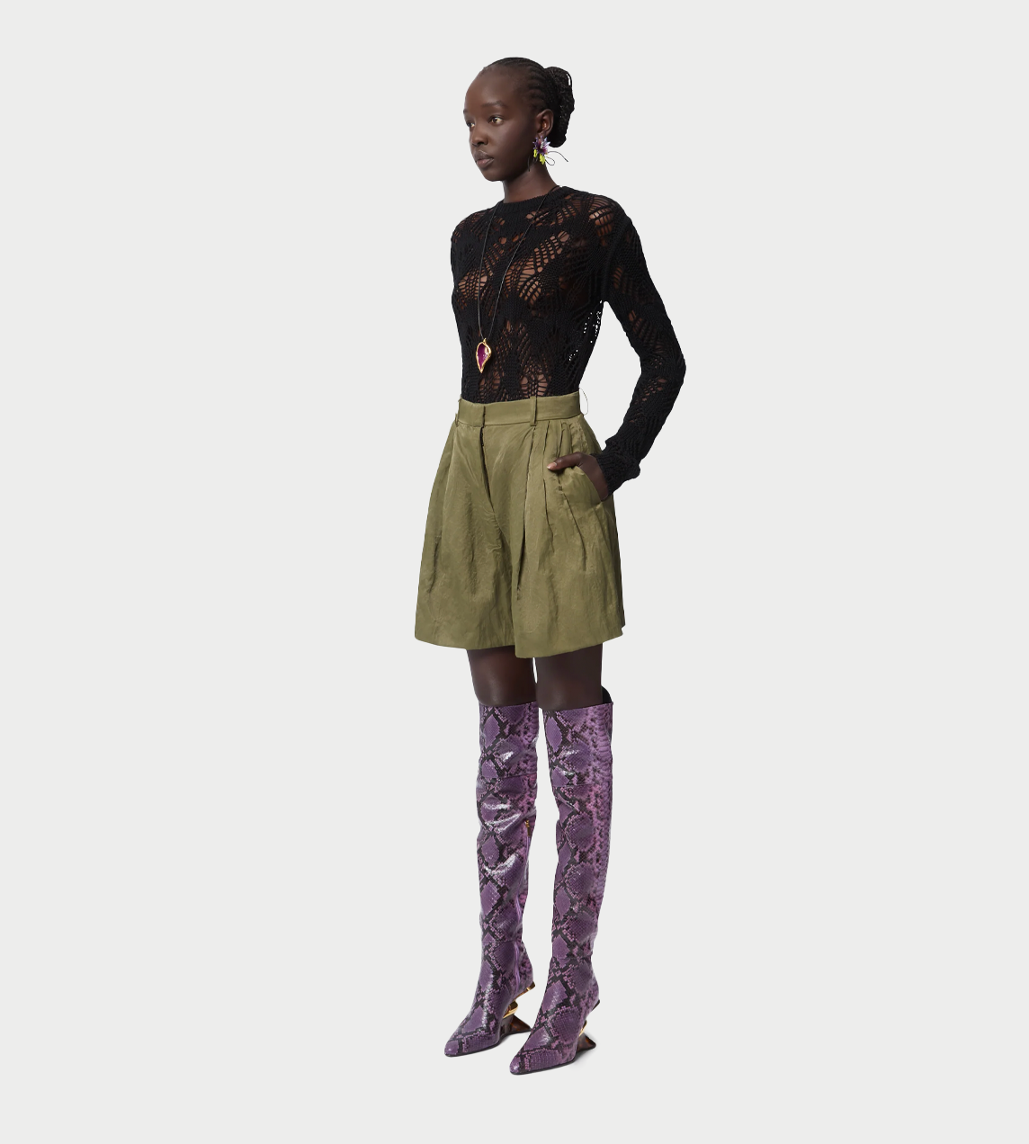 NINA RICCI - Pantalon Shorts Khaki 